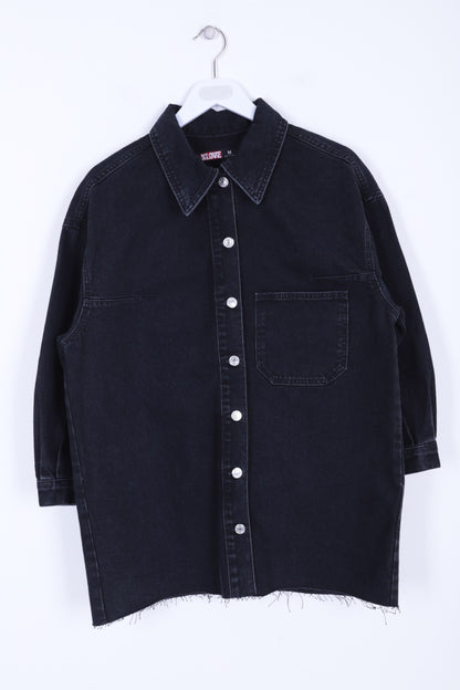 قميص جينز باللون الأسود