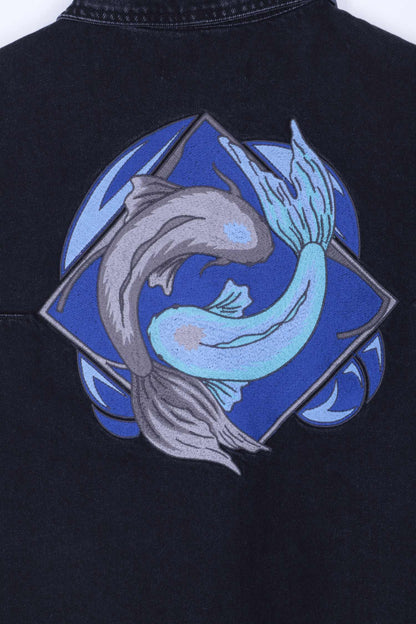 قميص جينز باللون الأسود